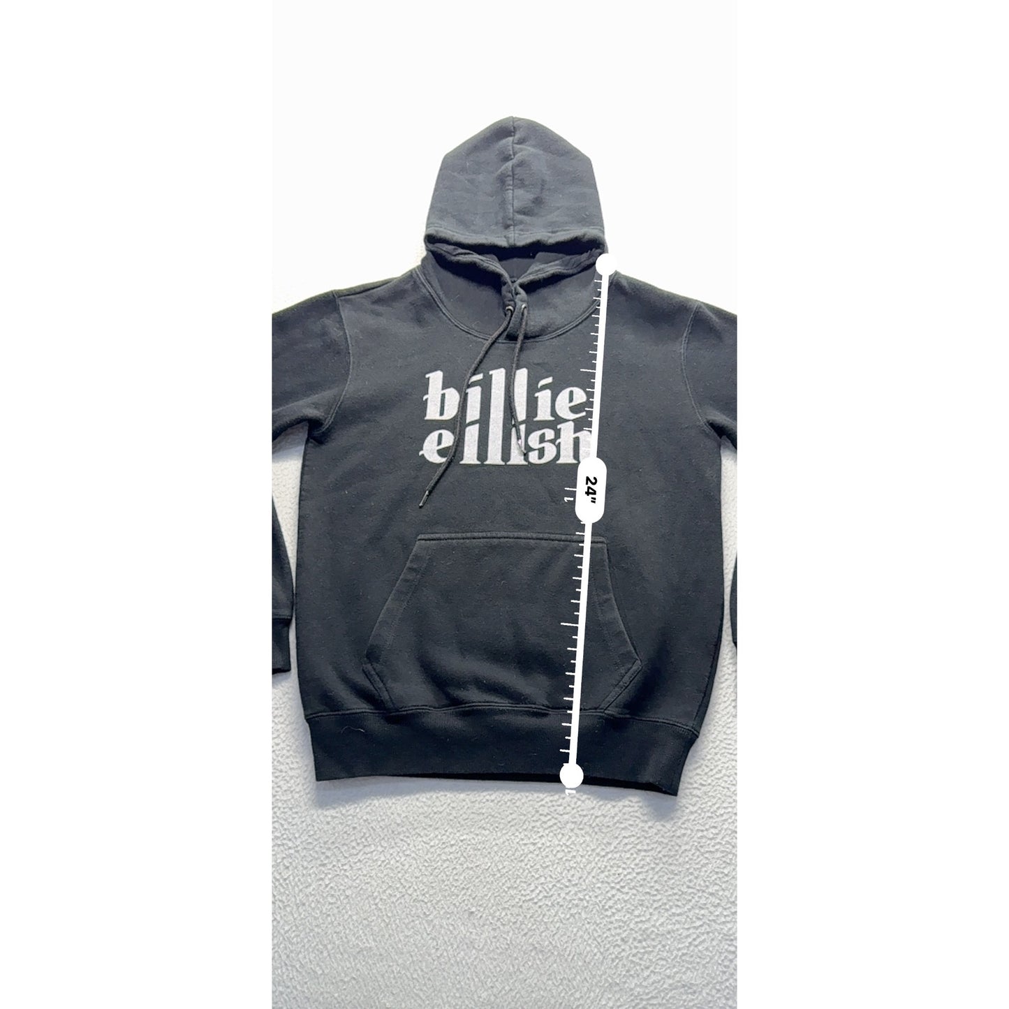 Billie Eilish Black Hoodie Fleece Lined Size M #9033