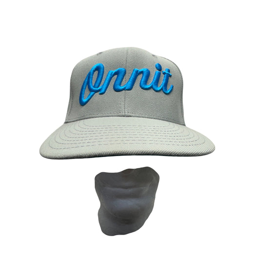 Onnit Gray Adjustable Snapback Hat With Blue Embroidered Logo 372B