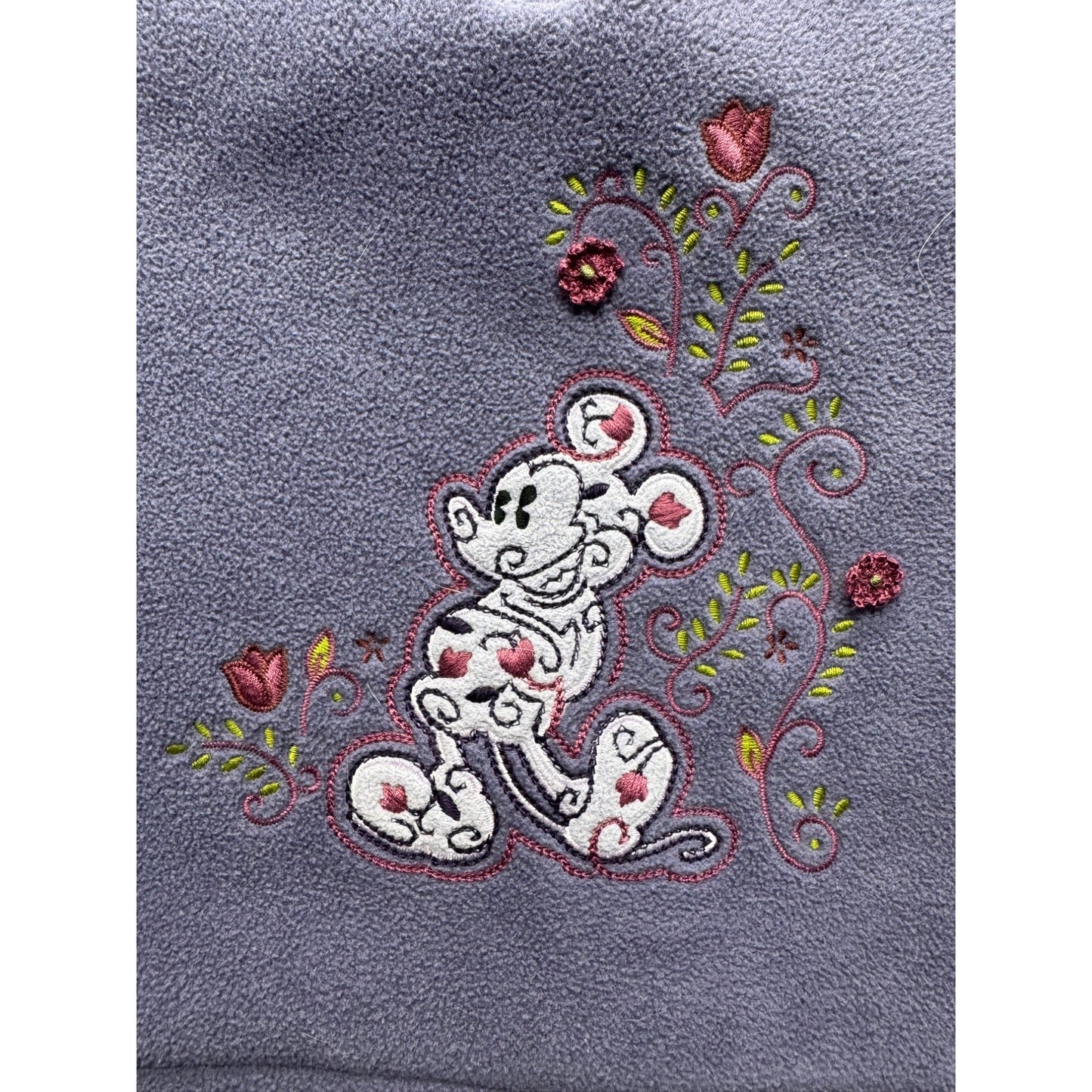 VNTG Disney Purple Hooded Pullover With Mickey Mouse Embroidery #7844