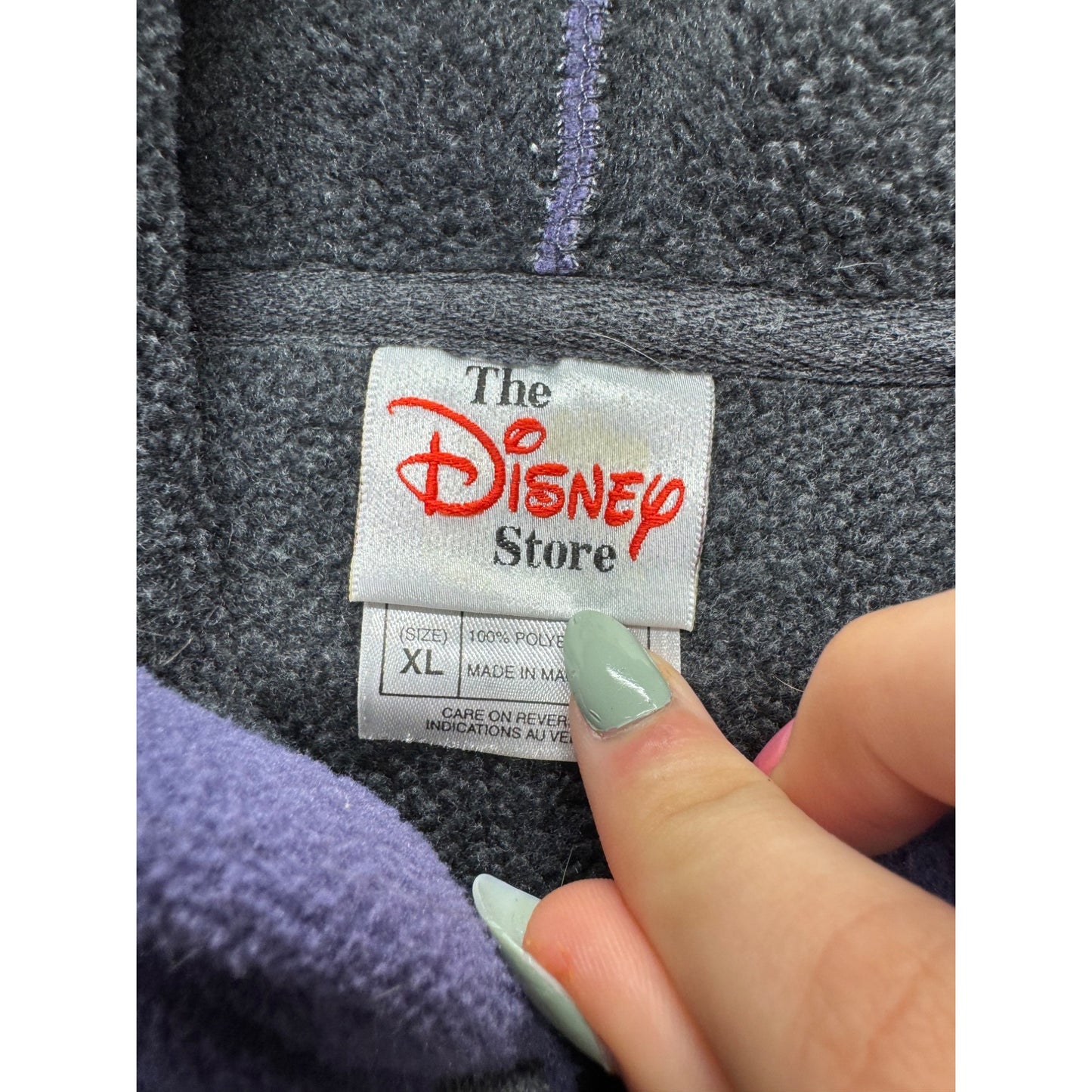 VNTG Disney Purple Hooded Pullover With Mickey Mouse Embroidery #7844