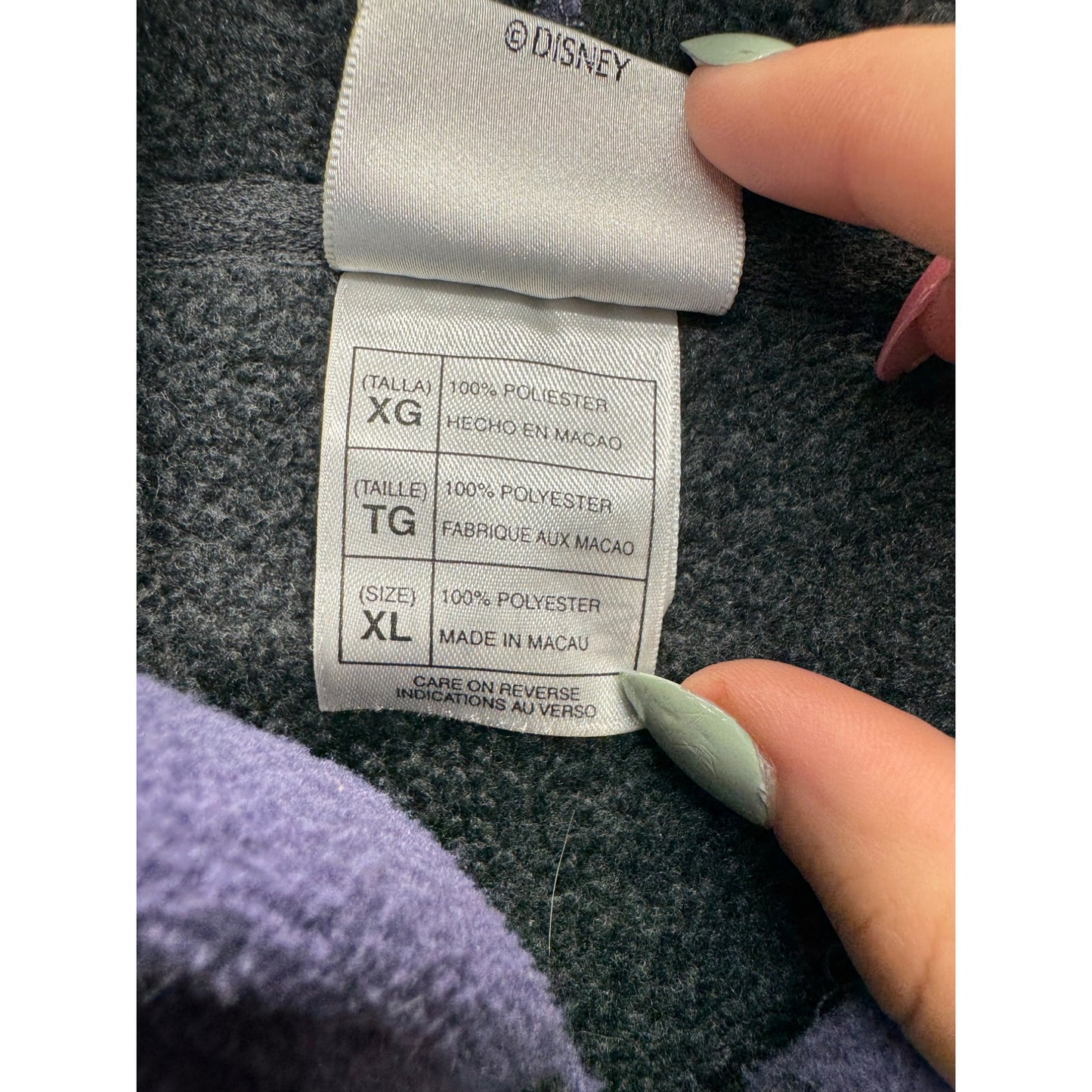 VNTG Disney Purple Hooded Pullover With Mickey Mouse Embroidery #7844