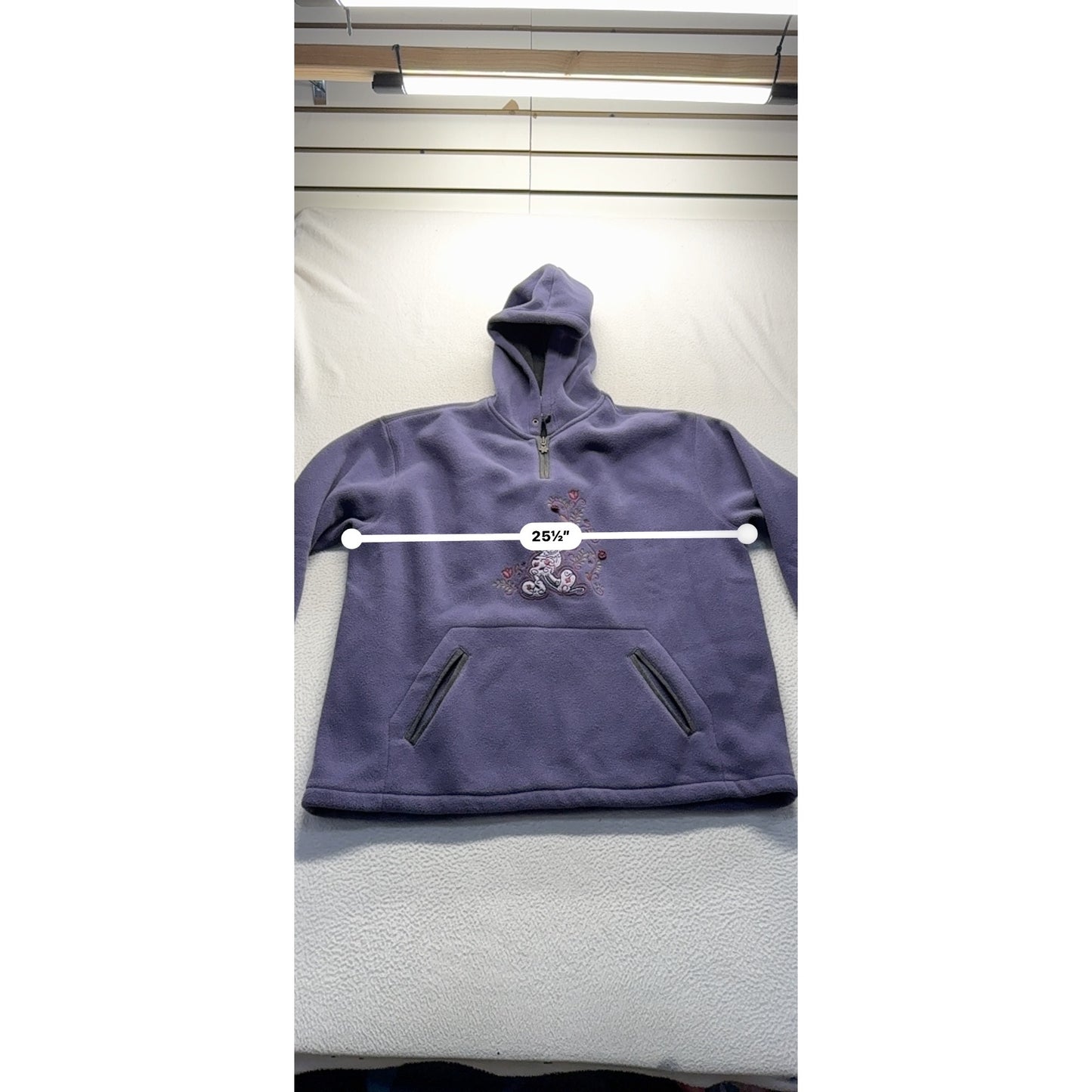VNTG Disney Purple Hooded Pullover With Mickey Mouse Embroidery #7844