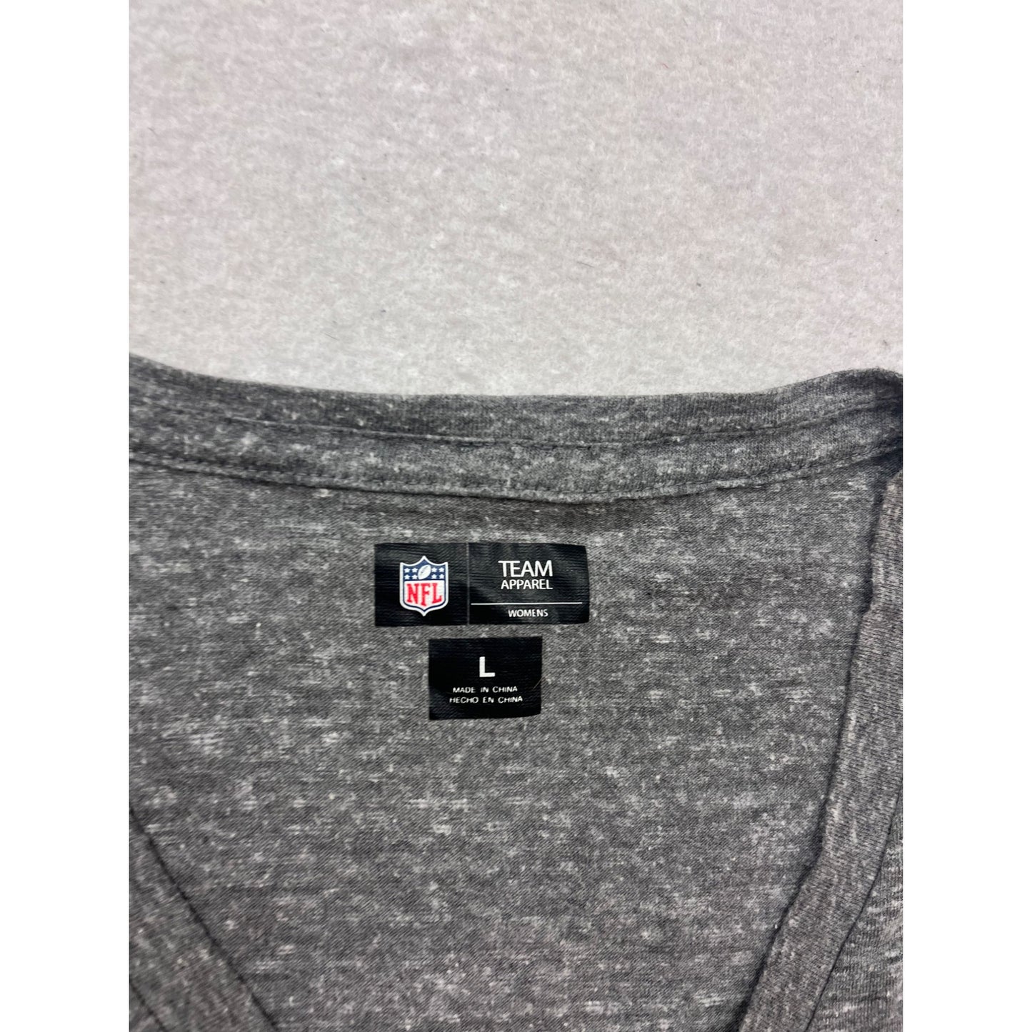 Minnesota Vikings V-Neck T-Shirt L NFL Team Apparel Gray #286A