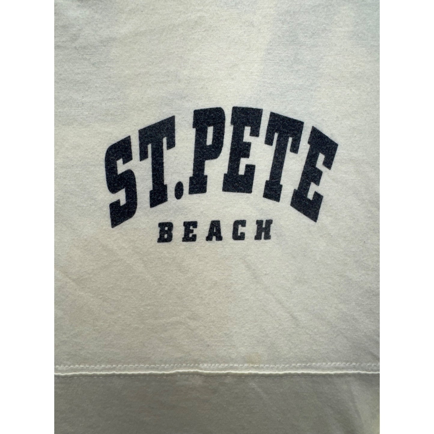 St. Pete Beach Long Sleeve Graphic T-Shirt Wings S White Cotton #9729