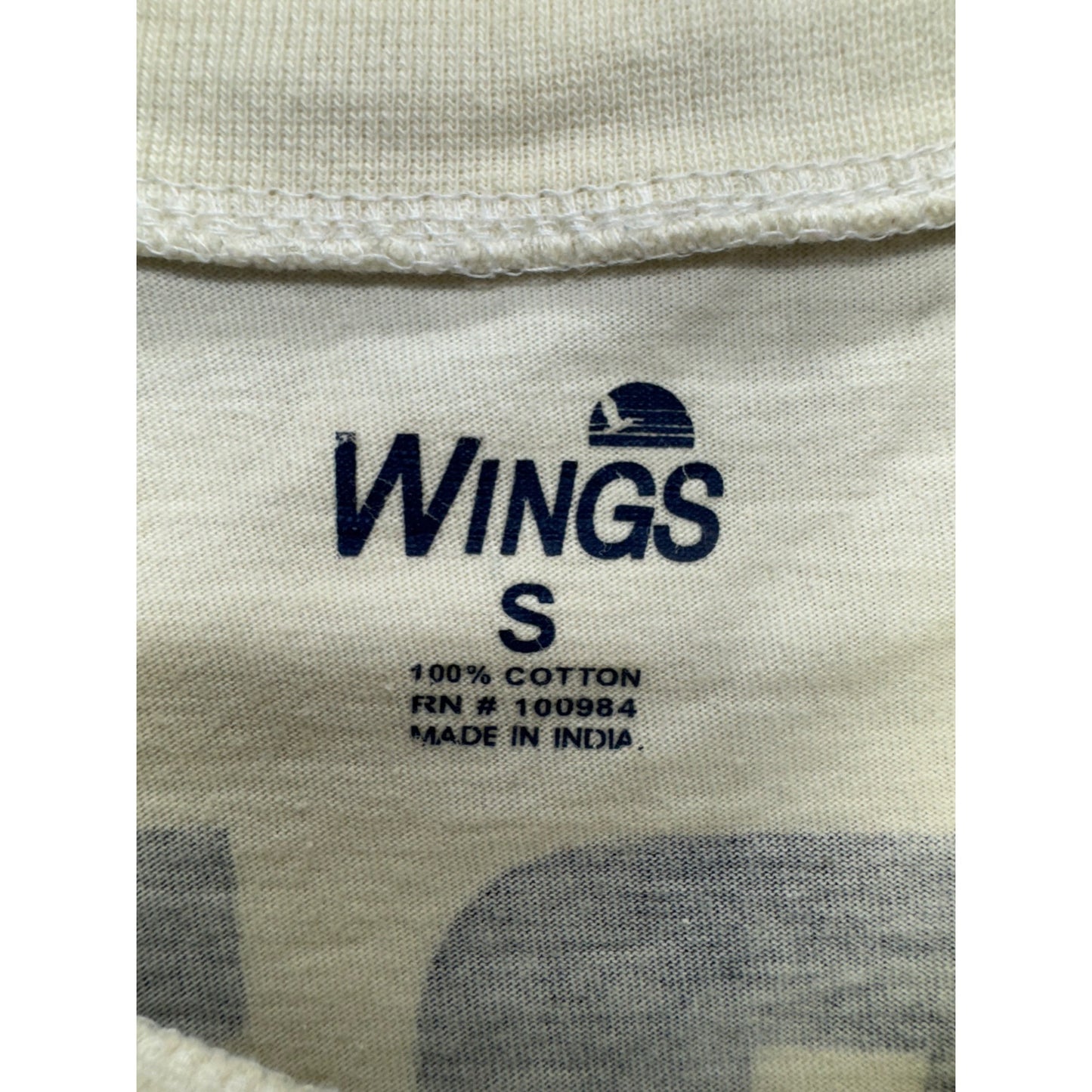 St. Pete Beach Long Sleeve Graphic T-Shirt Wings S White Cotton #9729