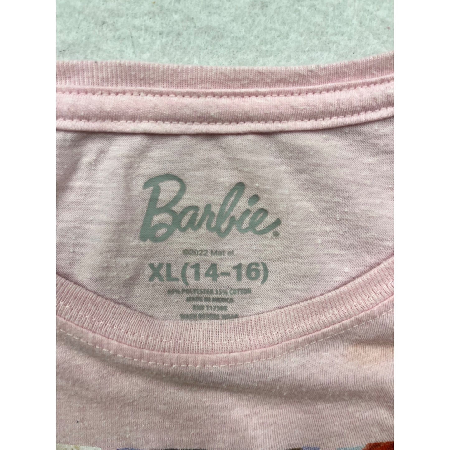 Barbie Girls Pink Graphic T-Shirt XL (14-16) #8992