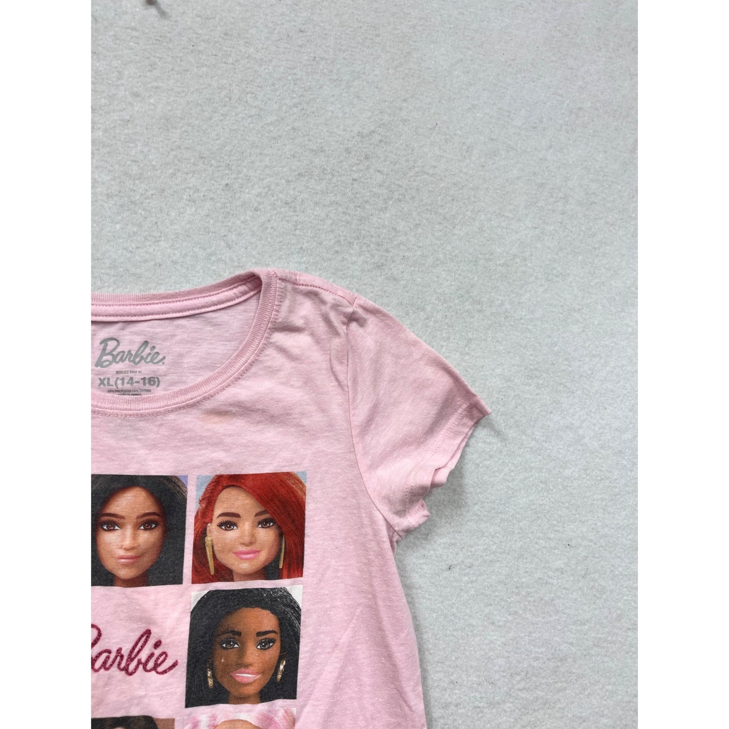 Barbie Girls Pink Graphic T-Shirt XL (14-16) #8992