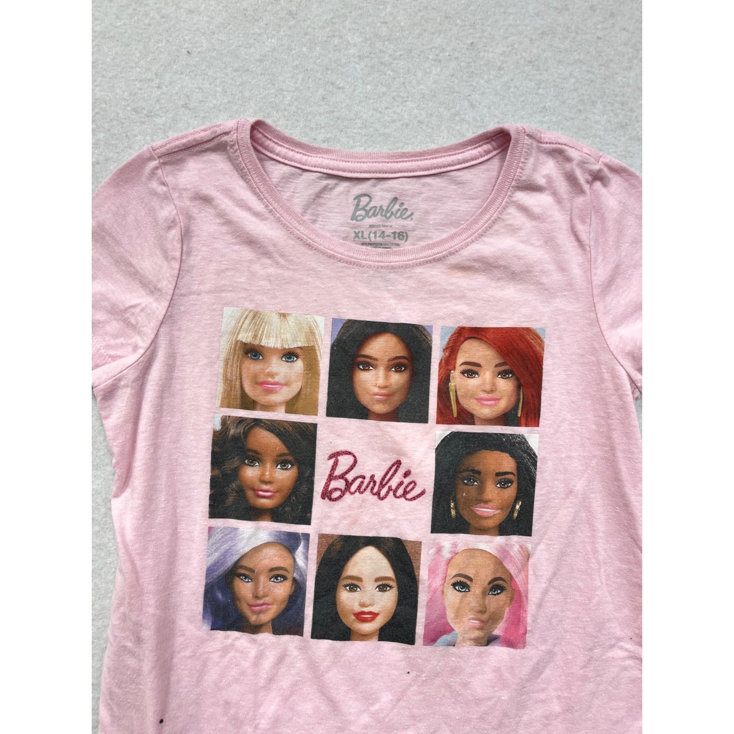 Barbie Girls Pink Graphic T-Shirt XL (14-16) #8992