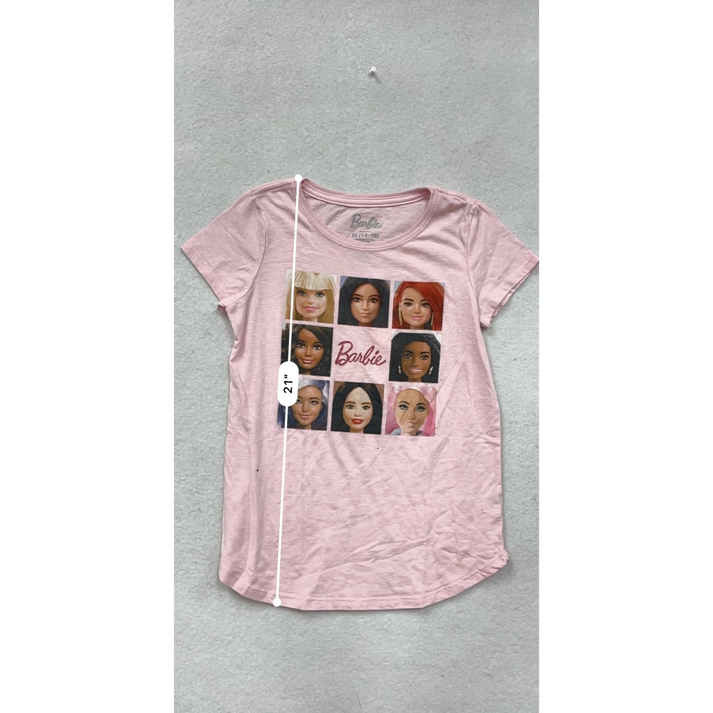 Barbie Girls Pink Graphic T-Shirt XL (14-16) #8992