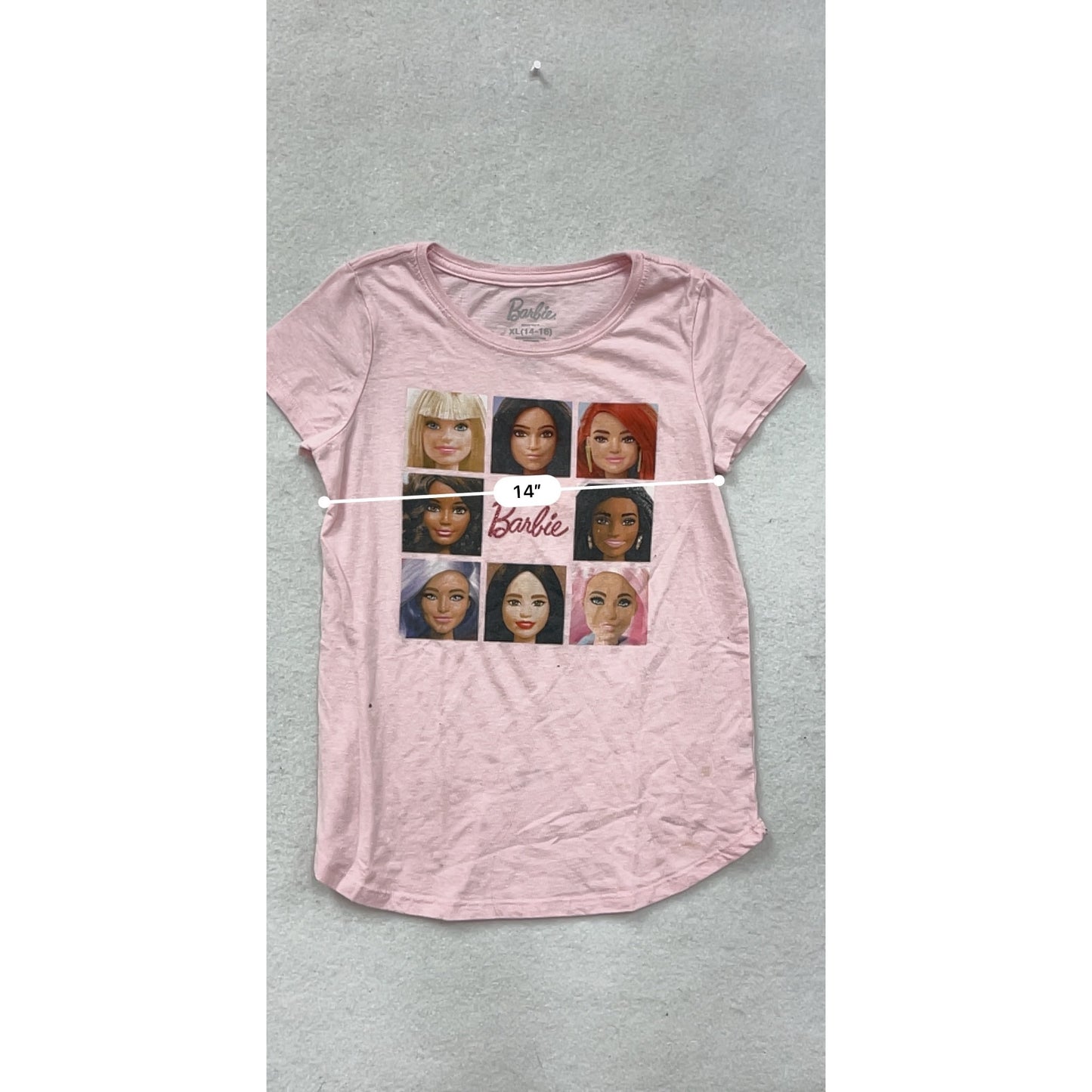 Barbie Girls Pink Graphic T-Shirt XL (14-16) #8992