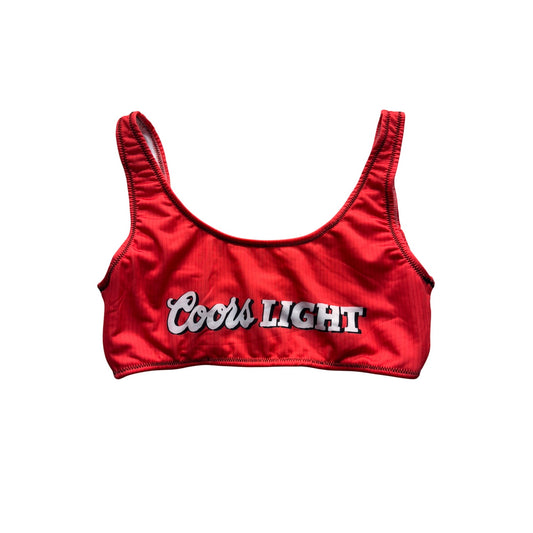 Coors Light Red Sports Bra Large Polyester Blend Womens Activewear #9998