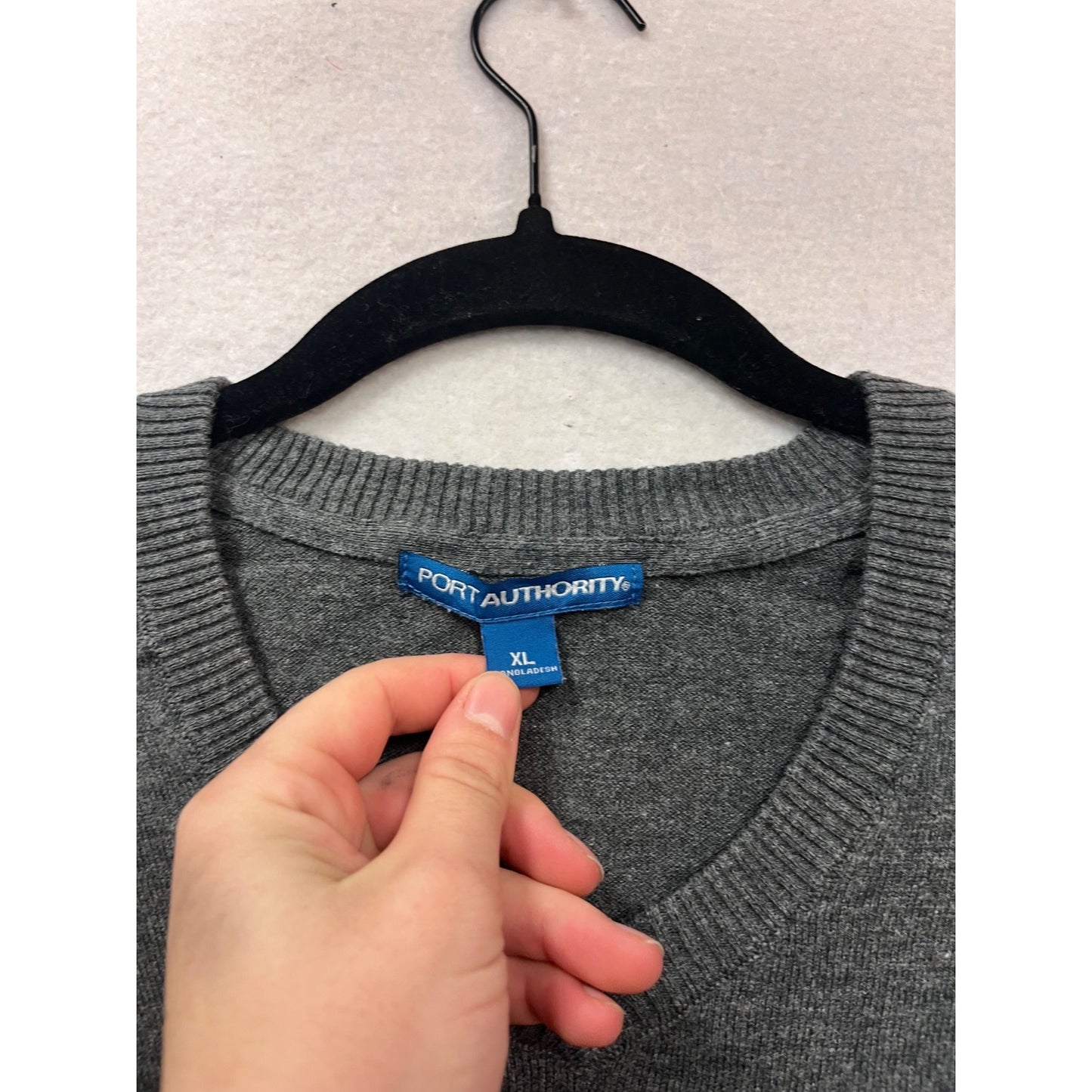 Port Authority XL Gray V-Neck Sweater “Paul Bunyan” #123C