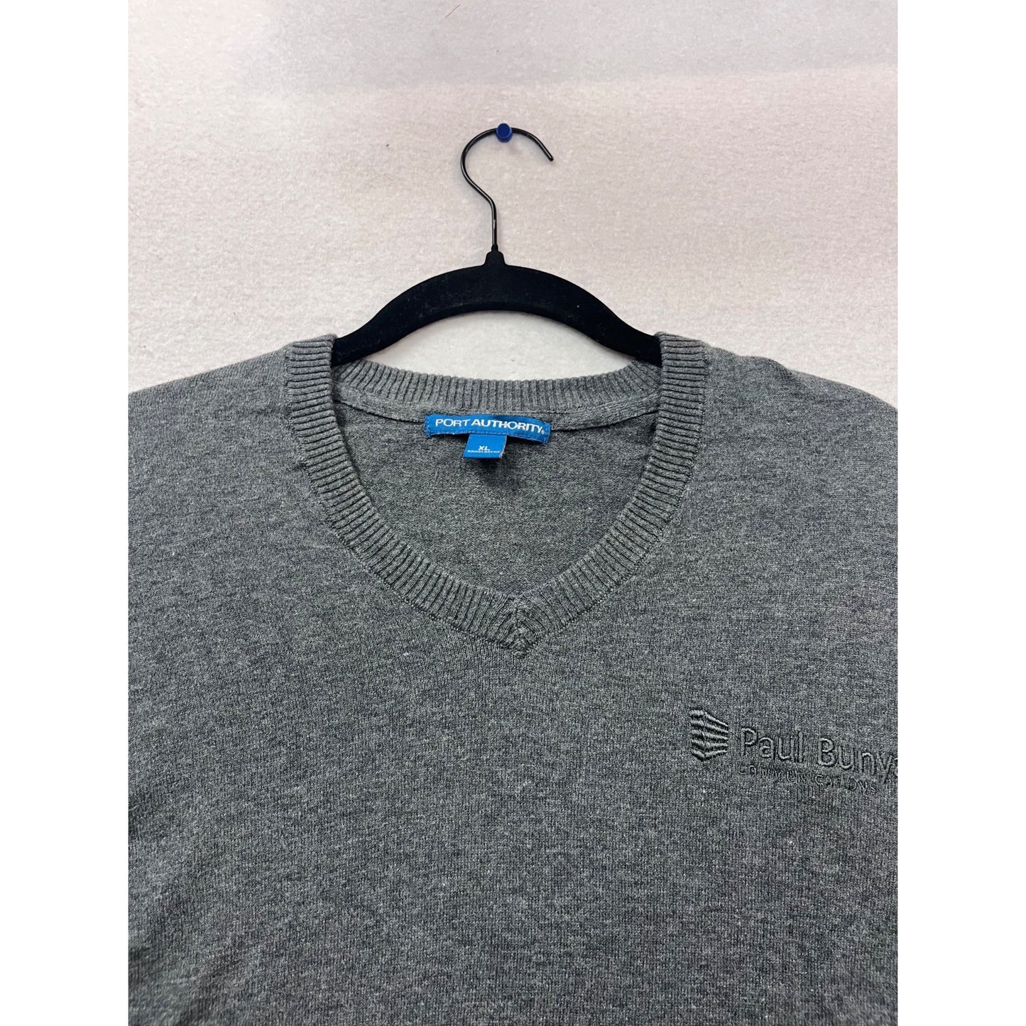 Port Authority XL Gray V-Neck Sweater “Paul Bunyan” #123C