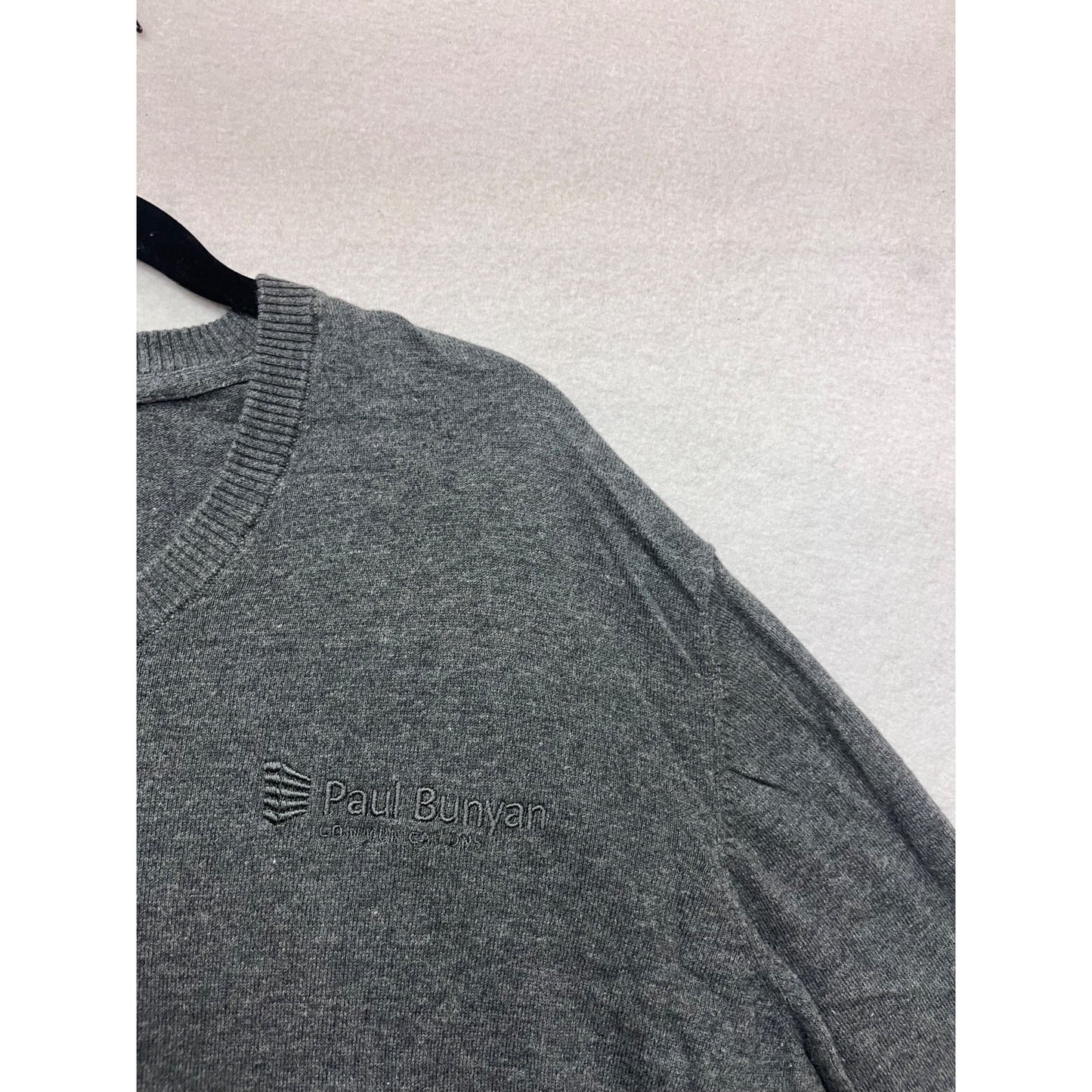 Port Authority XL Gray V-Neck Sweater “Paul Bunyan” #123C