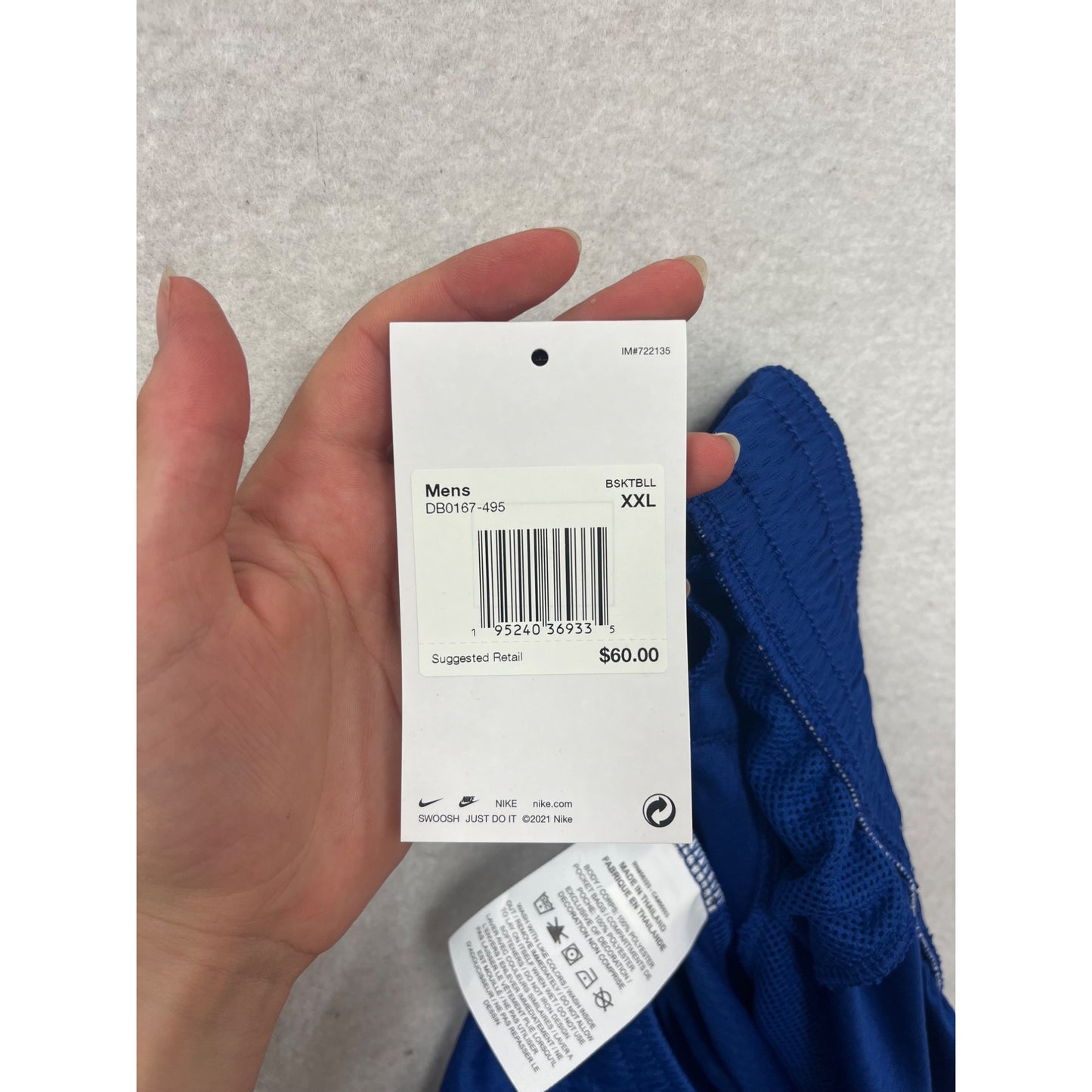 Nike Dri-Fit Basketball Shorts Blue XXL #449A