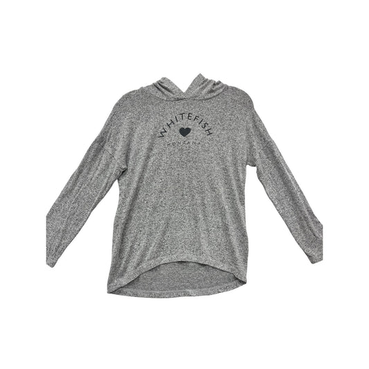 White Fish Montana Soft Heather Gray Hoodie Sweatshirt #483A