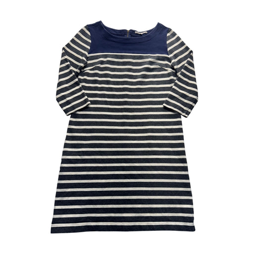 Gap Navy/White Striped Dress 3/4 Sleeves Size S 100% Cotton #9137