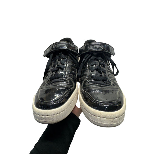 Adidas Forum Low Black Patent Leather Sneakers Size 7.5 #145B