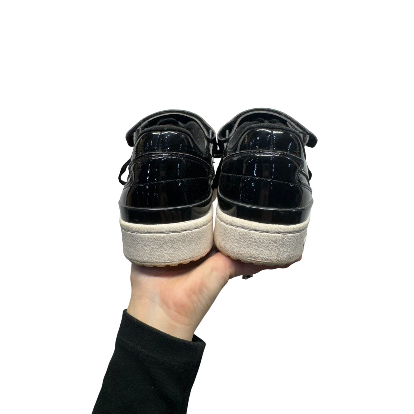 Adidas Forum Low Black Patent Leather Sneakers Size 7.5 #145B