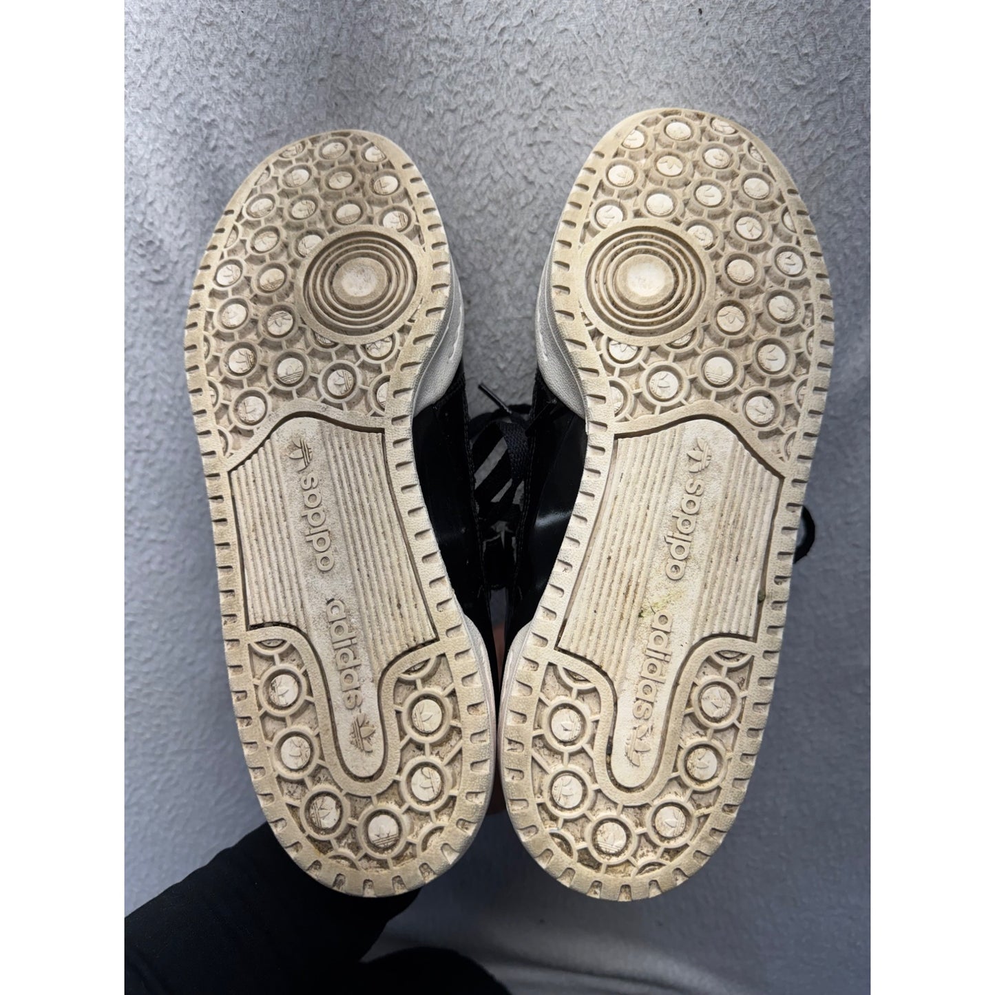 Adidas Forum Low Black Patent Leather Sneakers Size 7.5 #145B