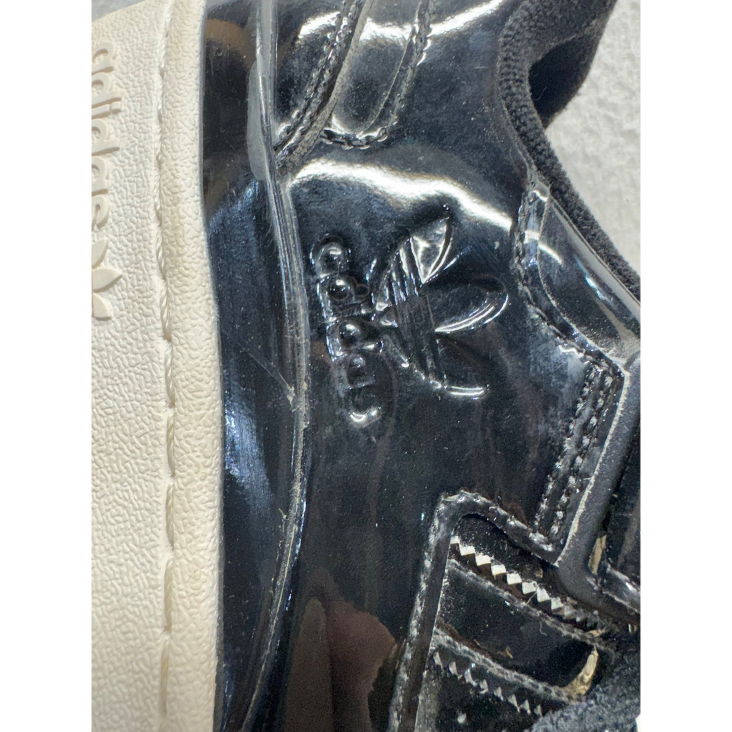 Adidas Forum Low Black Patent Leather Sneakers Size 7.5 #145B