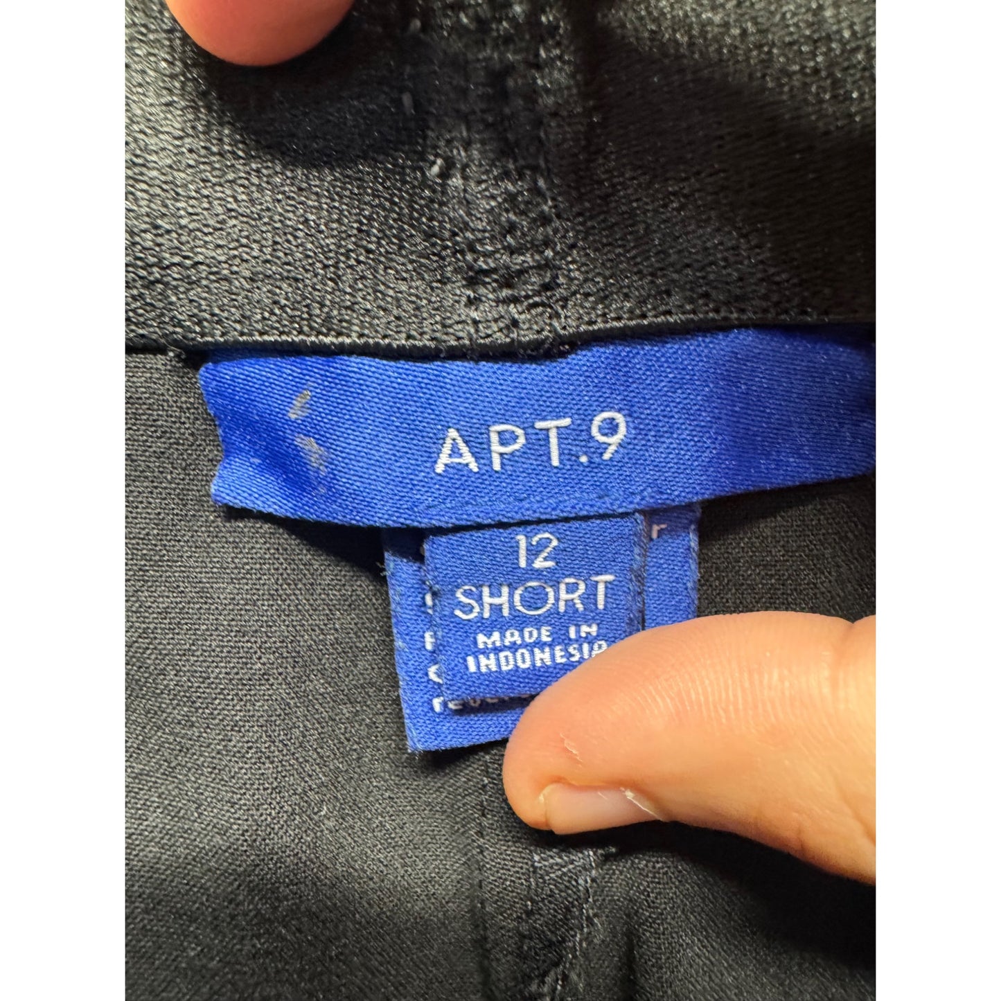 Apt. 9 Black Stretch Dress Pants Size 12 Short Polyester Blend 31" Inseam #181B