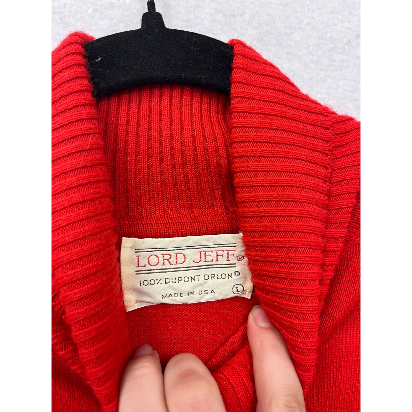 Vintage Lord Jeff Red Turtleneck Sweater L #46A