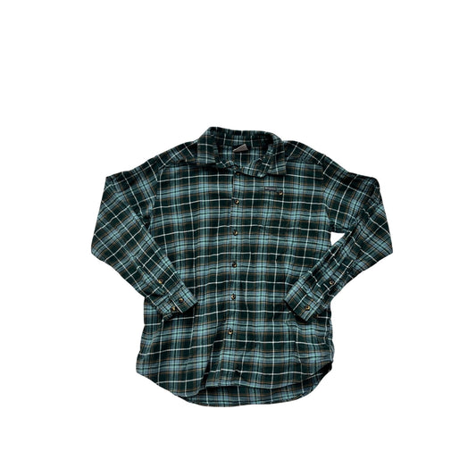 Columbia Medium Green Plaid Button-Up Shirt #8826