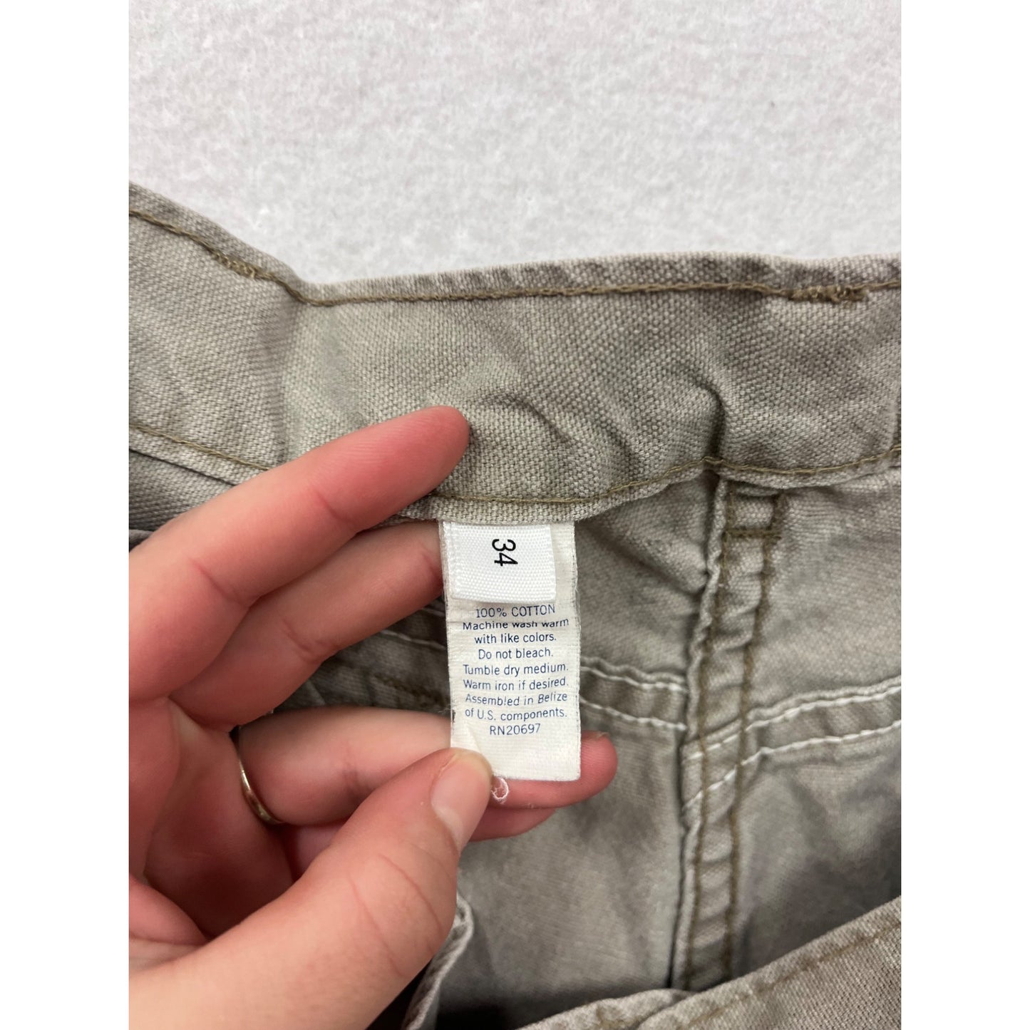 Mens Harbor One Khaki Casual Cotton Shorts Size 34 #6729