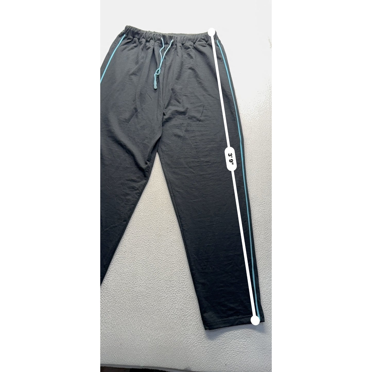 Shenanigans XL Black Lounge Pants With Blue Piping Trim 262B