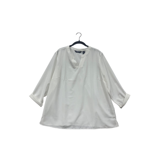 Lands End White Tunic Blouse Size 18 3/4 Sleeve #8761