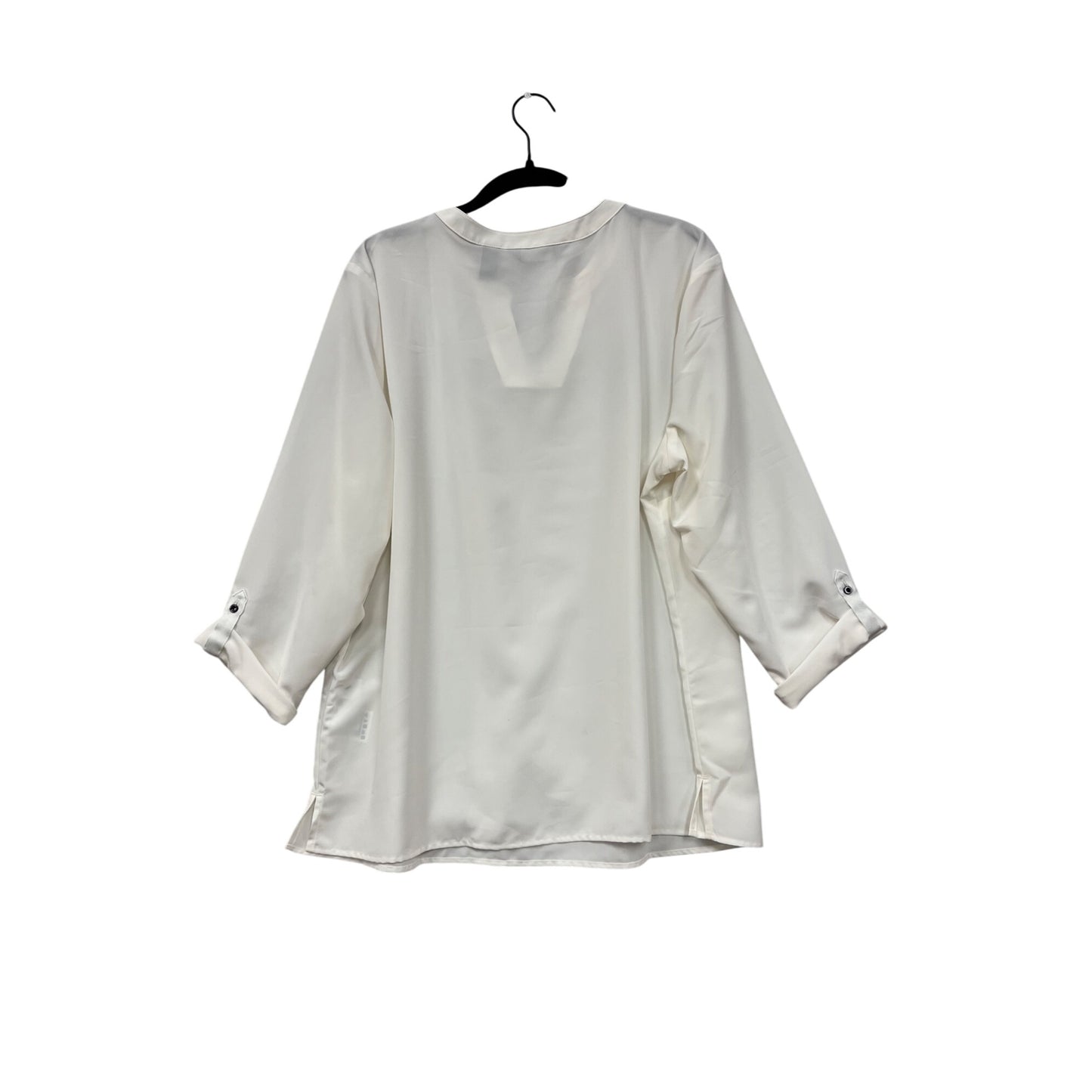 Lands End White Tunic Blouse Size 18 3/4 Sleeve #8761