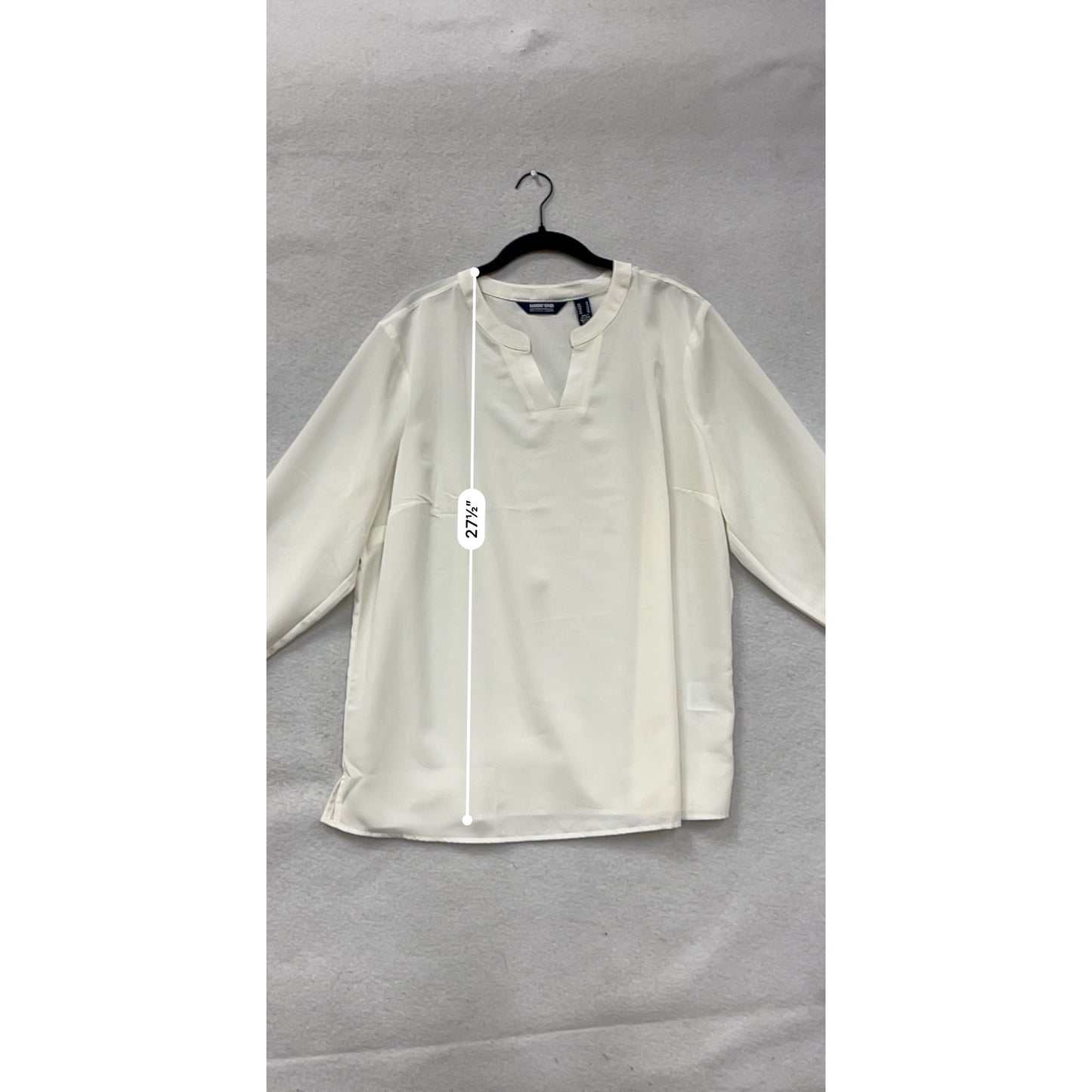 Lands End White Tunic Blouse Size 18 3/4 Sleeve #8761