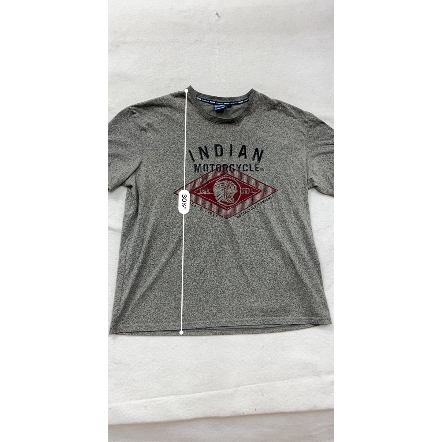 Indian Motorcycle Gray Graphic T-Shirt Size 2XL #8368