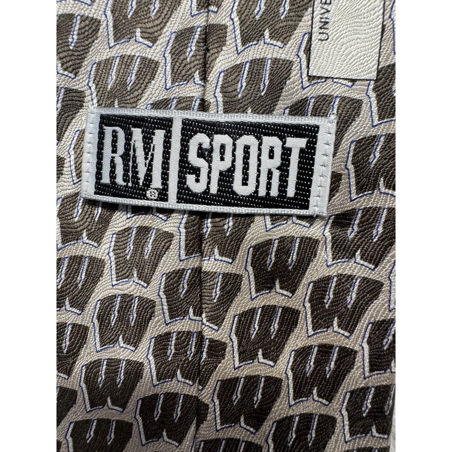 University Of Wisconsin RM Sport Silk Tie W Pattern & Red Logo Gray/Brown 396B