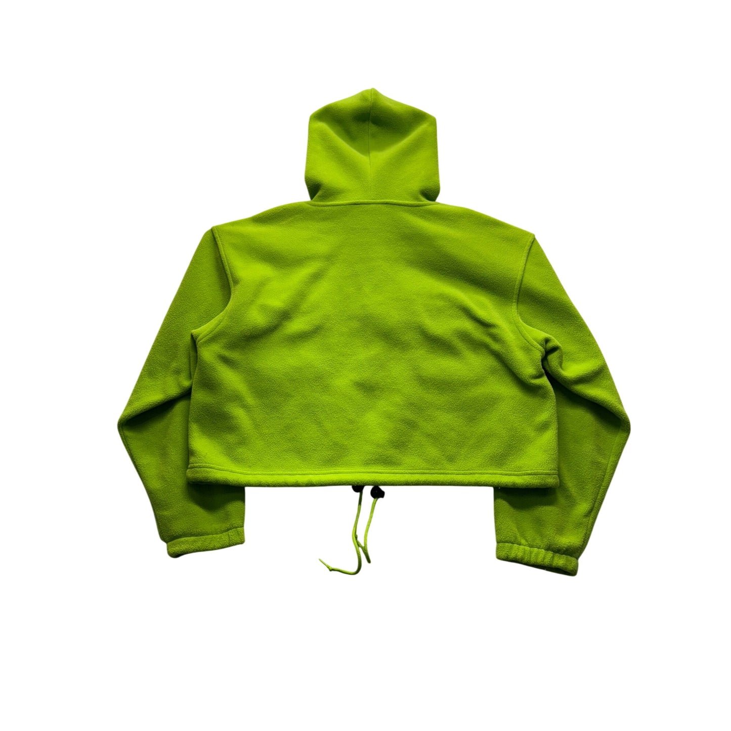 VS Sport Neon Green Cropped Hoodie Jacket M Drawstring Hem #9058