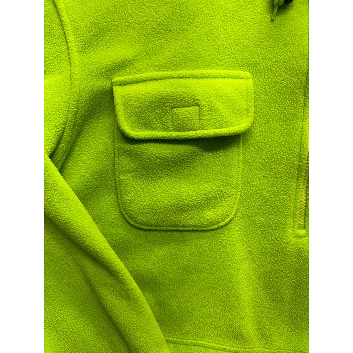 VS Sport Neon Green Cropped Hoodie Jacket M Drawstring Hem #9058