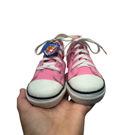 Converse Small Star Pink High-Top Canvas Shoes Kids Size 9 With Tags #9805