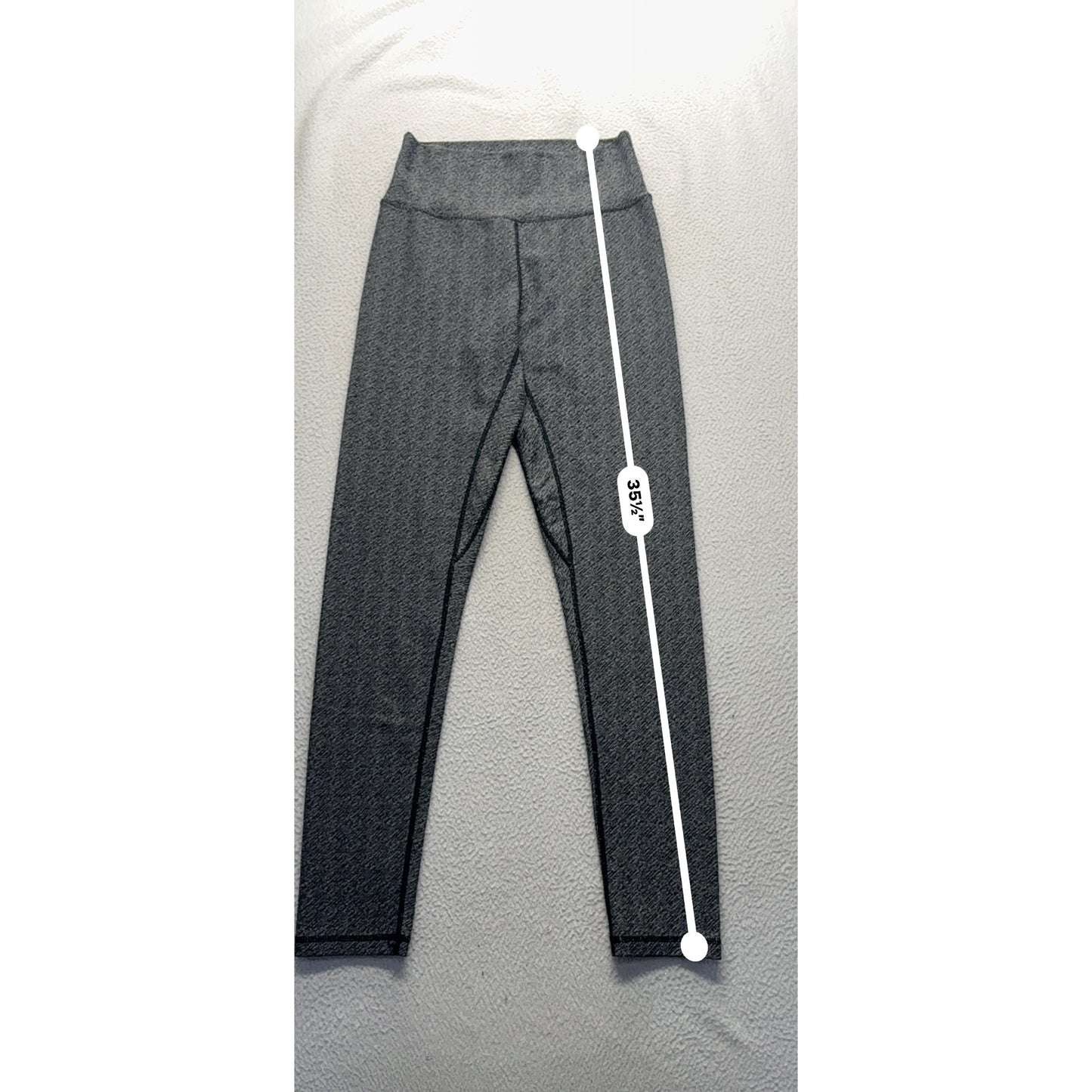 P'tula High-Waisted Heathered Gray Leggings Large Nylon/Spandex Blend #9916