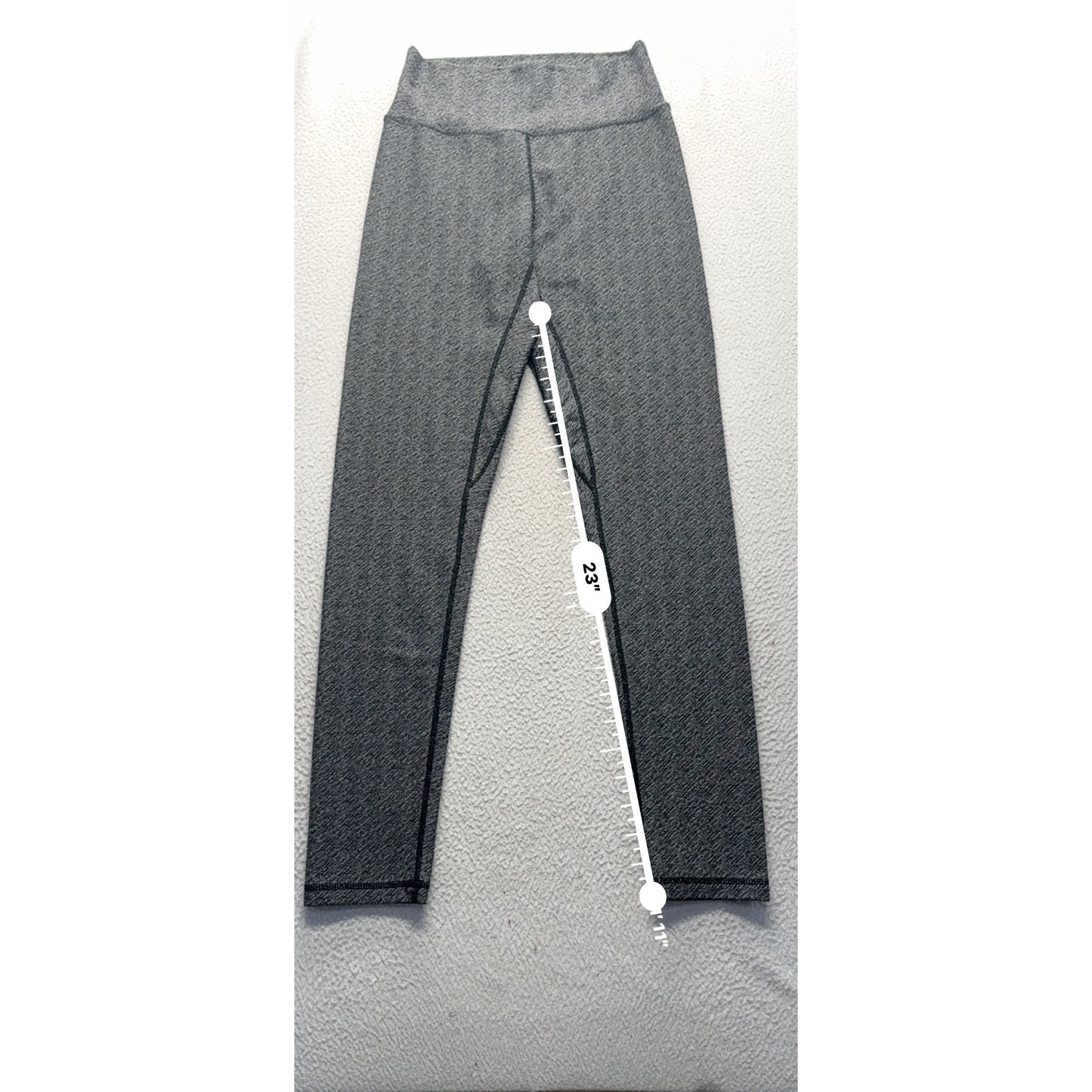 P'tula High-Waisted Heathered Gray Leggings Large Nylon/Spandex Blend #9916