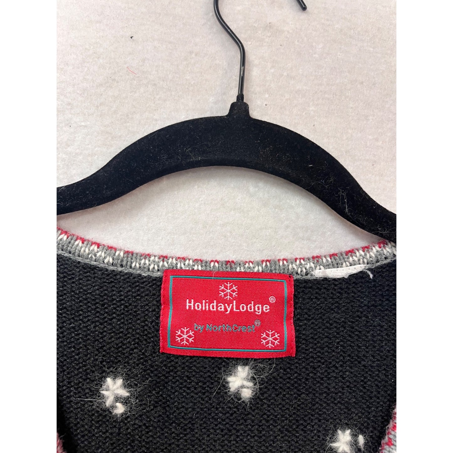 Holiday Lodge By Northcrest Black Cardigan Sweater #998A