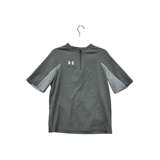 Under Armour Boys Loose-Fit Quarter-Zip Short-Sleeve Shirt Gray 100% Polyester YLG #6929
