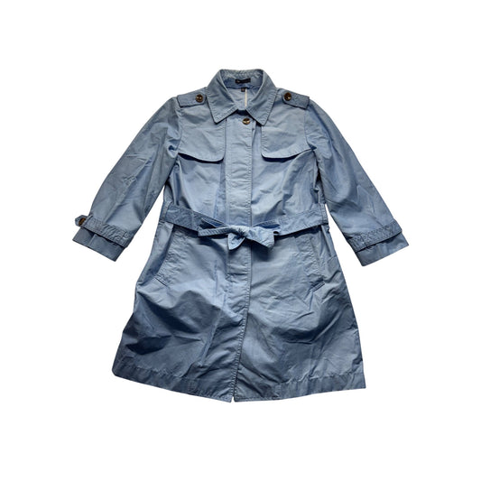 Gap Womens Light Blue Belted Trench Coat With Button Accents Size M #9368