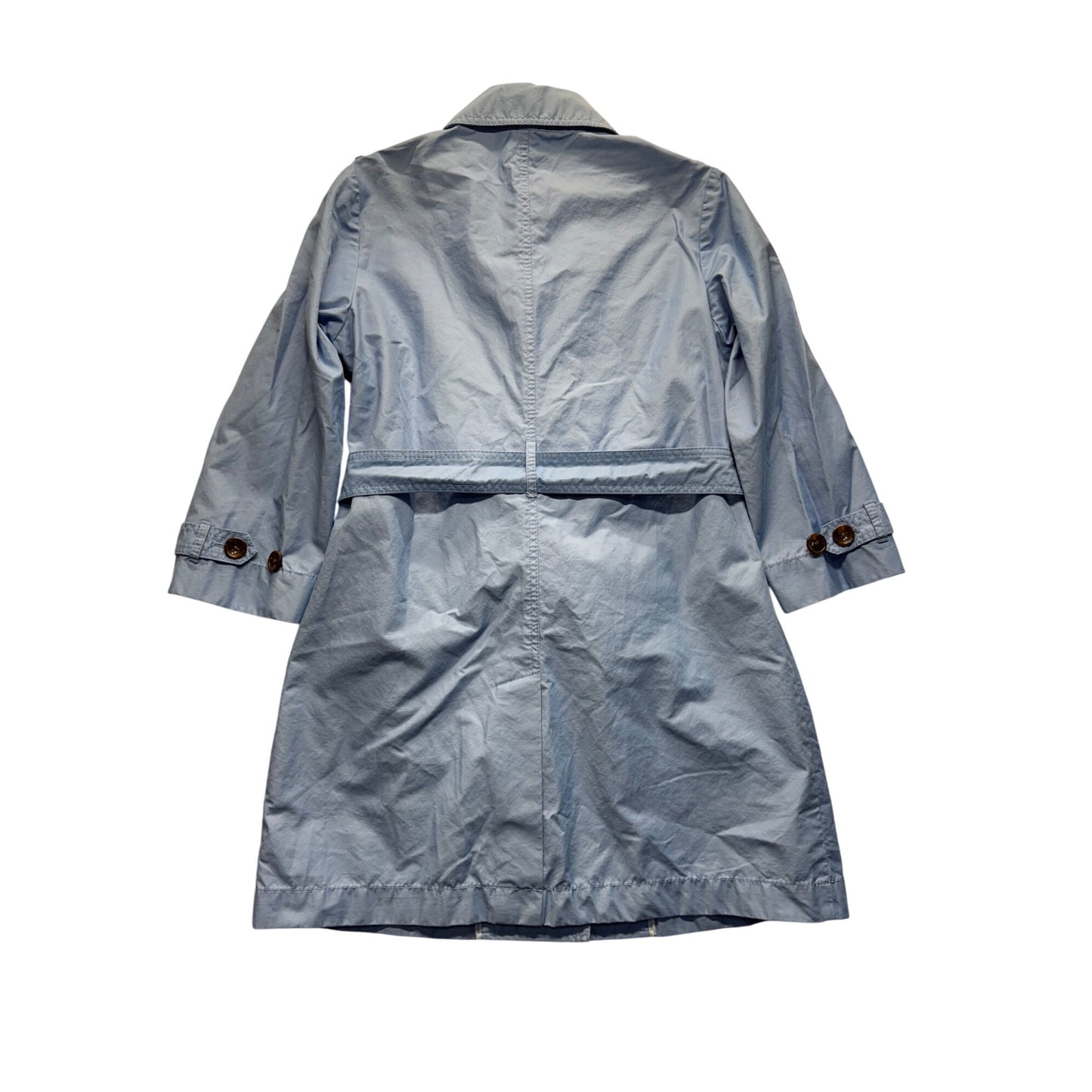 Gap Womens Light Blue Belted Trench Coat With Button Accents Size M #9368