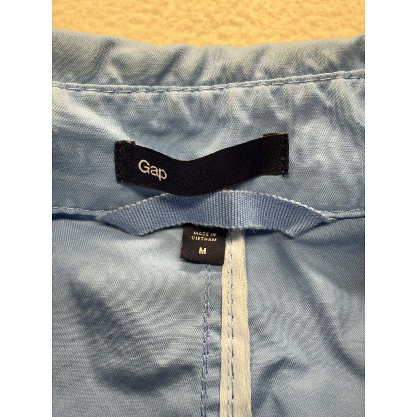 Gap Womens Light Blue Belted Trench Coat With Button Accents Size M #9368