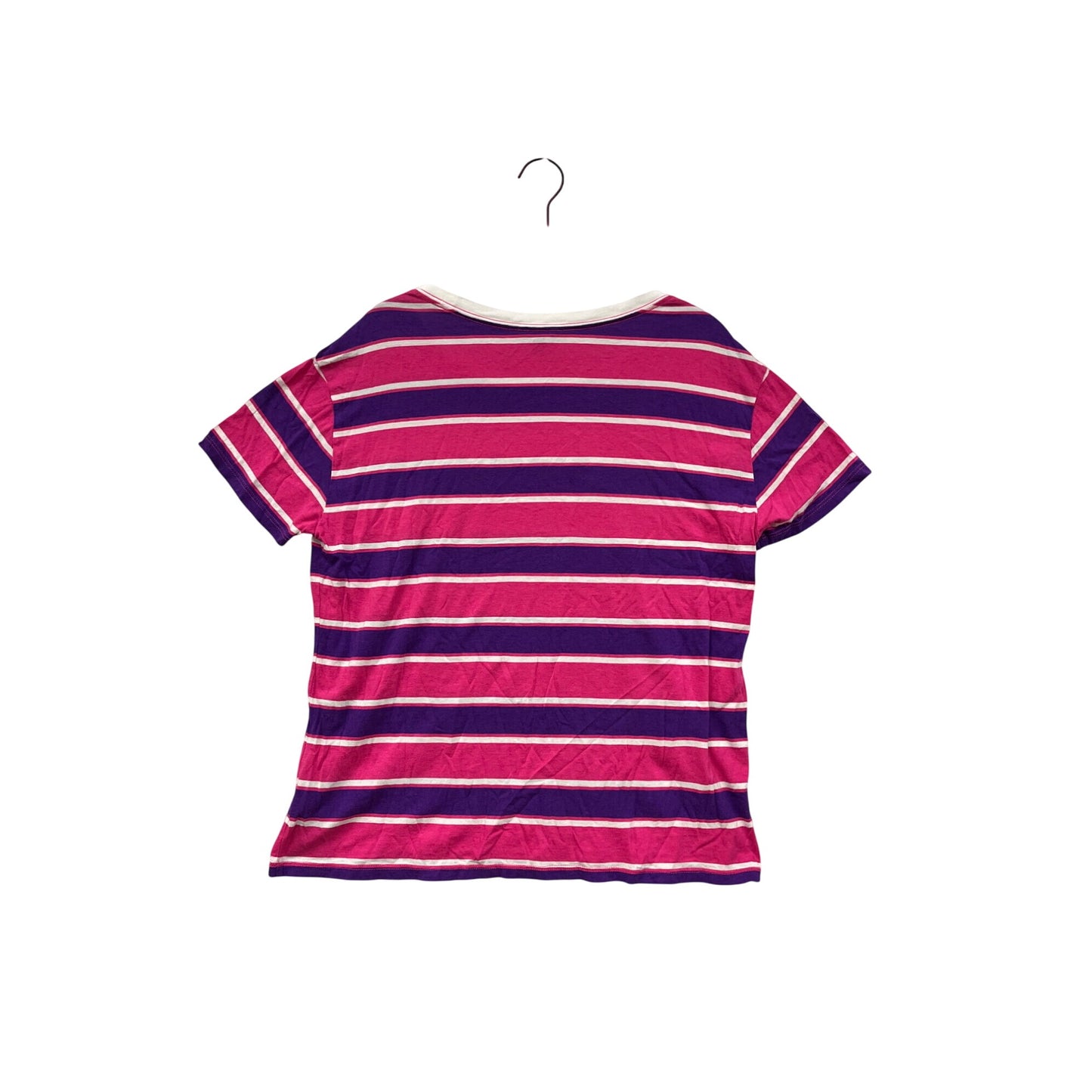 Guess Womens Striped Pink & Purple T-Shirt Medium #6830