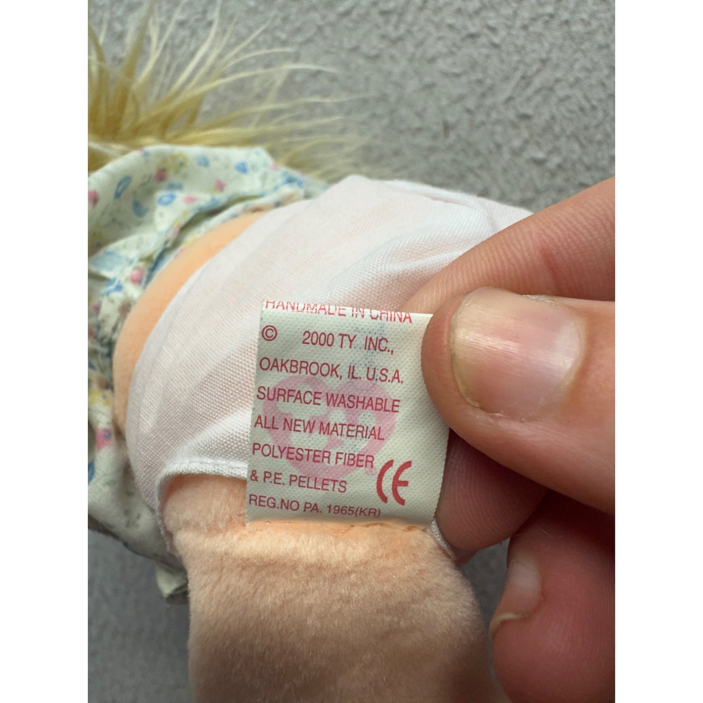 Vintage Plush Rag Doll With Floral Dress & Checkered Shoes #74B