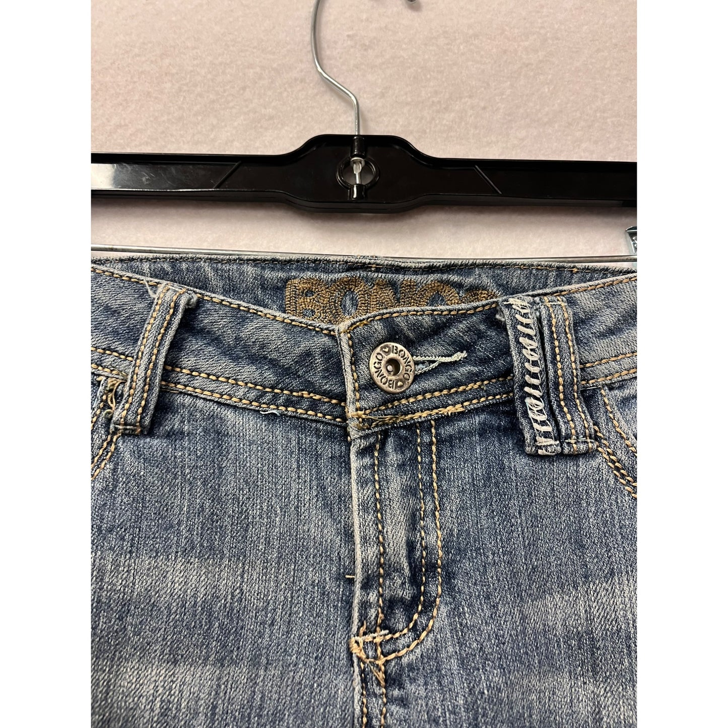 Bongo Womens Low Rise Distressed Bootcut Jeans #6200