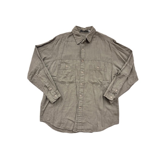 Mens Baxter Cotton Button-Up Shirt With Chest Pockets & Long Sleeves Medium #23A