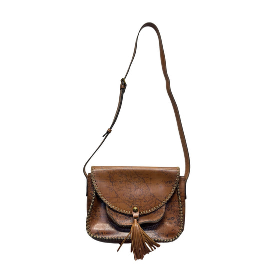 Patricia Nash Vintage Brown Leather Crossbody Atlas Bag #9664